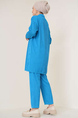 Fitil Detaylı İkili Takım Mavi - İKİLİ TAKIM