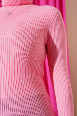 Fitilli Balıkçı Yaka Triko Kazak Pembe - 100-300 TL Ürünler