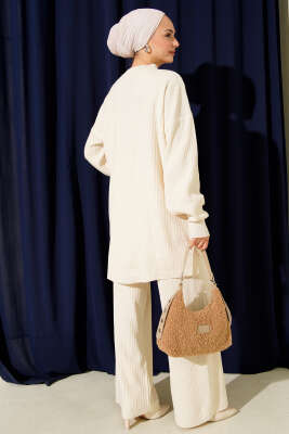 Fitilli Basic Triko İkili Takım Bej - İkili Takım