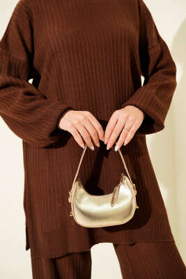 Fitilli Basic Triko İkili Takım Kahve - İkili Takım