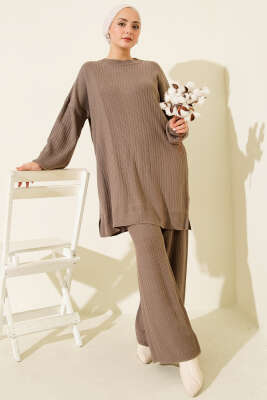 Fitilli Basic Triko İkili Takım Vizon - NESSİA