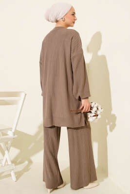 Fitilli Basic Triko İkili Takım Vizon - İkili Takım