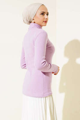 Fitilli Boğazlı Body Leylak - Bluz