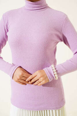 Fitilli Boğazlı Body Leylak - Bluz