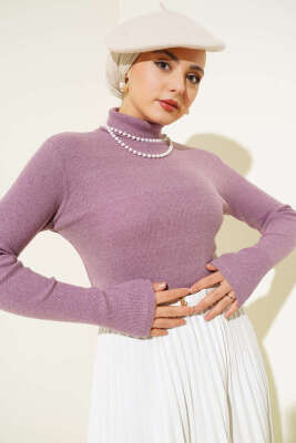 Fitilli Boğazlı Body Lila - Bluz