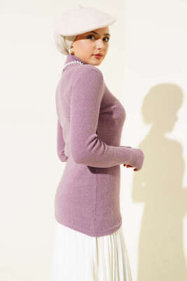 Fitilli Boğazlı Body Lila - Bluz