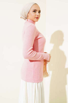 Fitilli Boğazlı Body Pudra - Bluz