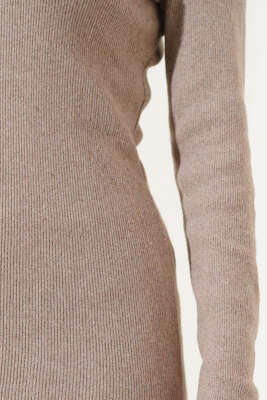 Fitilli Boğazlı Body Sütlü Kahve - Bluz