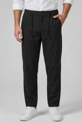 Fitilli Çıtçıtlı Erkek Pantolon Siyah - MARTİN MİXS