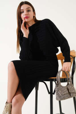 Fitilli Croplu Triko İkili Takım Siyah - Kadın Giyim Modelleri