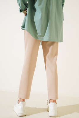 Fitilli Dar Paça Pantolon Bej - Pantolon