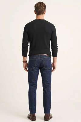 Fitilli Düğmeli Erkek Sweatshirt Siyah - Erkek Sweatshirt