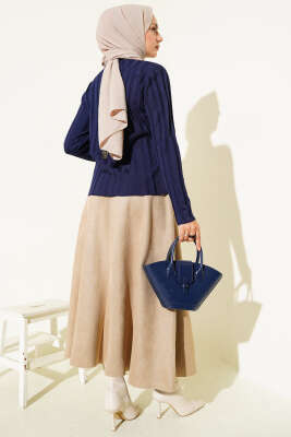 Fitilli Düğmeli Triko Hırka Lacivert - Yılın Fırsatı