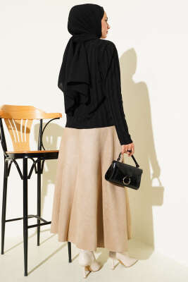 Fitilli Düğmeli Triko Hırka Siyah - Yılın Fırsatı