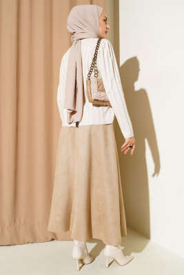 Fitilli Düğmeli Triko Hırka Taş - Yılın Fırsatı