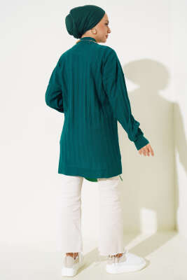 Fitilli Düşük Kol Triko Tunik Nefti - Triko Tunik