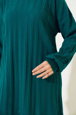 Fitilli Düşük Kol Triko Tunik Nefti - Triko Tunik