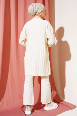 Fitilli Düşük Kol Triko Tunik Taş - Triko Tunik