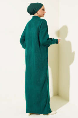 Fitilli Düz Pike Elbise Nefti - Tesettür Elbise