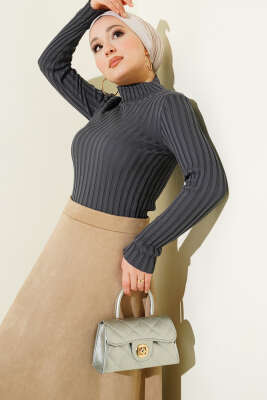 Fitilli Esnek Triko Kazak Antrasit 