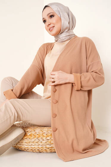 Fitilli Hırka Latte - Hırka