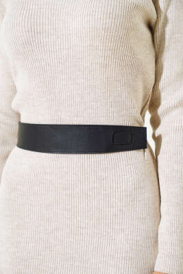 Fitilli Kemerli Triko Midi Elbise Bej - Kadın Giyim Modelleri