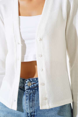 Fitilli Kısa Hırka Ekru - Kadın Giyim Modelleri