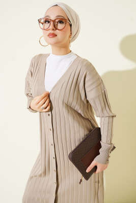 Fitilli Merserize Hırka Bronz - Hırka