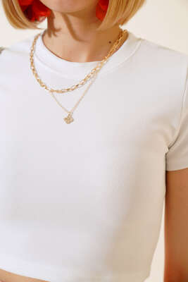 Fitilli Triko Crop Ekru - Kadın Giyim Modelleri