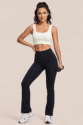 Fitilli U Kesim Büstiyer Ekru - Sporcu Sütyeni 