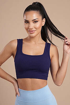 Fitilli U Kesim Büstiyer Lacivert 