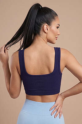 Fitilli U Kesim Büstiyer Lacivert - Sporcu Sütyeni 