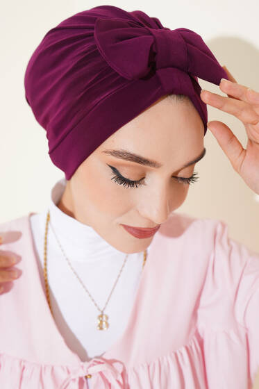 Fiyonk Detaylı Bone Mürdüm - BONE