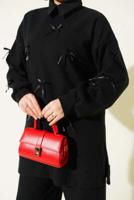 Fiyonk Detaylı Kaşe İkili Takım Siyah - İkili Takım