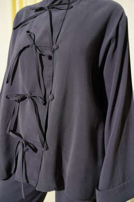 Fiyonk Detaylı Tensel İkili Takım Füme - İkili Takım