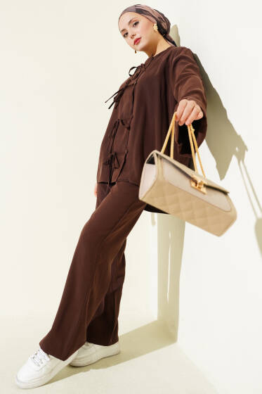 Fiyonk Detaylı Tensel İkili Takım Kahve - İkili Takım