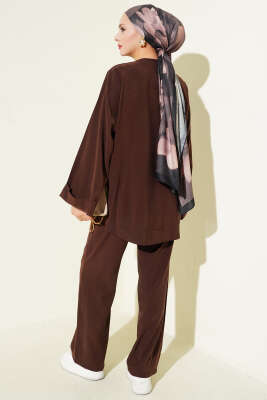 Fiyonk Detaylı Tensel İkili Takım Kahve - İkili Takım