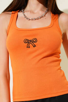 Fiyonk İşlemeli Fitilli Body Oranj - Yılın Fırsatı