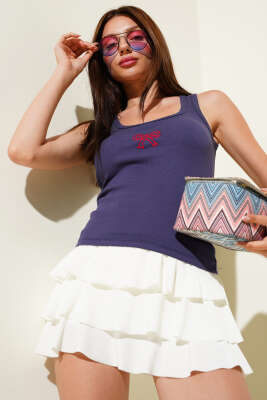 Fiyonk İşlemeli Fitilli Body Parlement 