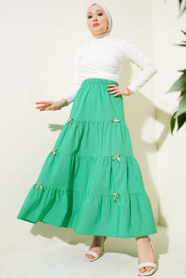 Fiyonklu Çingene Etek Benetton - Uzun Etek