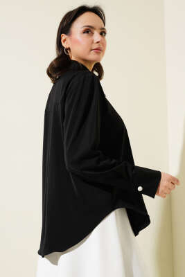 Fiyonklu Şifon Gömlek Siyah - 300-500 TL Ürünler