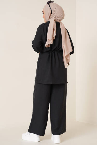 Flamlı Ceket Pantolon İkili Takım Siyah - 3