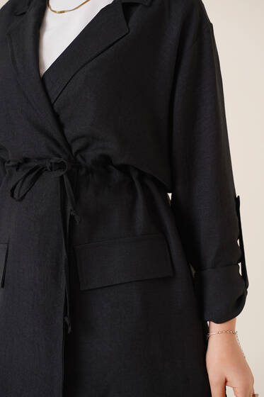 Flamlı Ceket Pantolon İkili Takım Siyah - 4