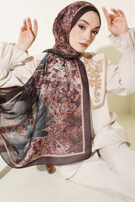 Fleur Desen Liva Modal Şal Acı Kahve 