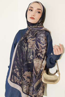 Fleur Desen Liva Modal Şal Bej - Başörtüsü