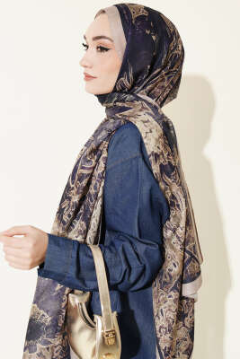 Fleur Desen Liva Modal Şal Bej - Başörtüsü