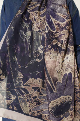 Fleur Desen Liva Modal Şal Bej - Başörtüsü