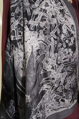 Fleur Desen Liva Modal Şal Füme - Yılın Fırsatı