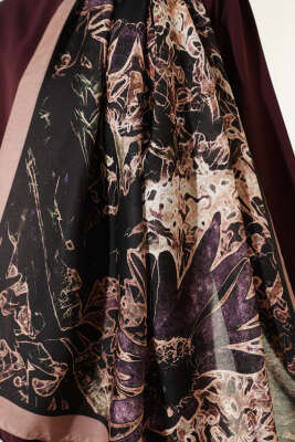 Fleur Desen Liva Modal Şal Latte - Başörtüsü