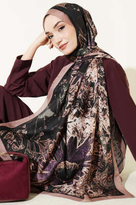 Fleur Desen Liva Modal Şal Latte 